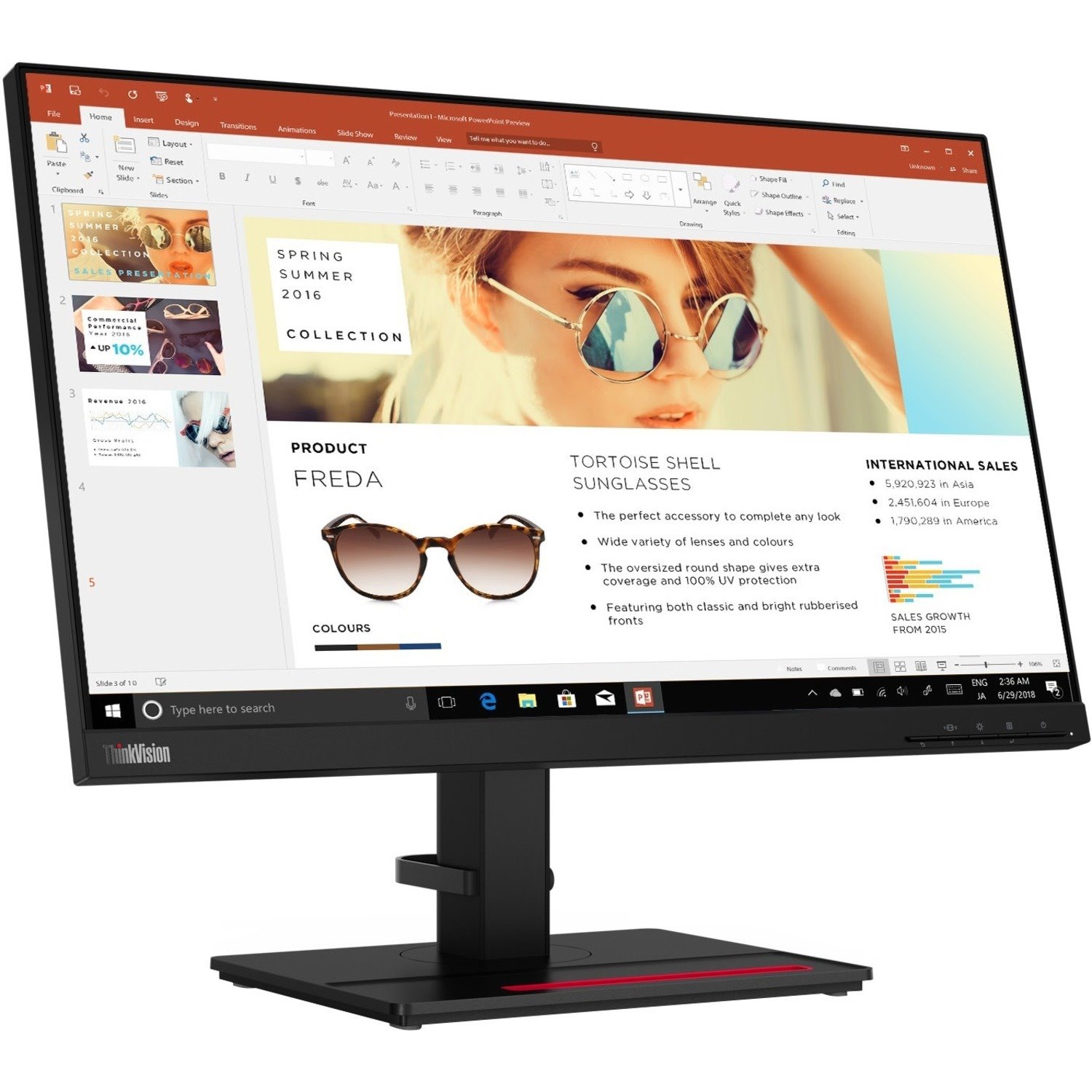 Lenovo ThinkVision P24h-2L 24" Class WQHD LCD Monitor - 16:9 - Raven Black