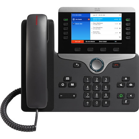 Cisco 8841 IP Phone - Remanufactured - Corded - Corded - Wall Mountable - Black, Silver