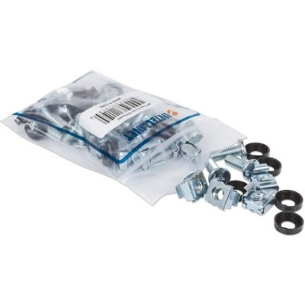 Cage Nut Set (20 Pack), M6 Nuts, Bolts and Washers, Suitable for Network Cabinets/Server Racks, Plastic Storage Jar, Lifetime Warranty