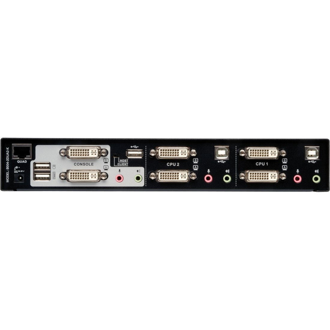 Tripp Lite by Eaton 2-Port Dual Monitor DVI KVM Switch TAA GSA with Audio and USB 2.0 Hub Cables included