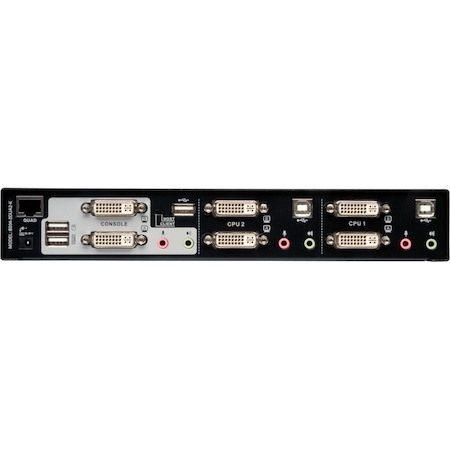 Eaton Tripp Lite Series 2-Port Dual Monitor DVI KVM Switch, TAA, GSA with Audio and USB 2.0 Hub, Cables included