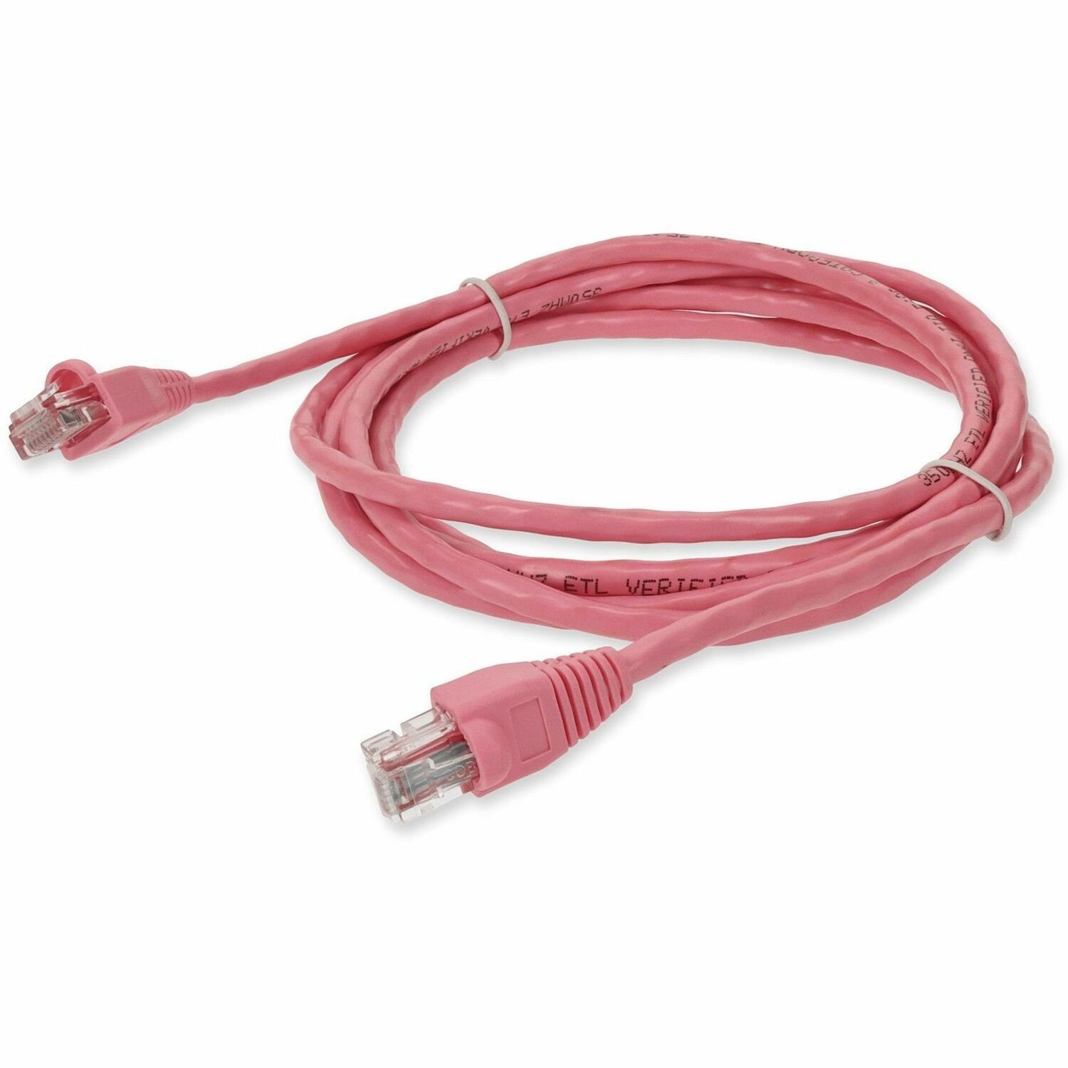 AddOn 7ft Pink CAT 5E PVC Ethernet Cable Snagless Bubble Boot RJ-45 M/M