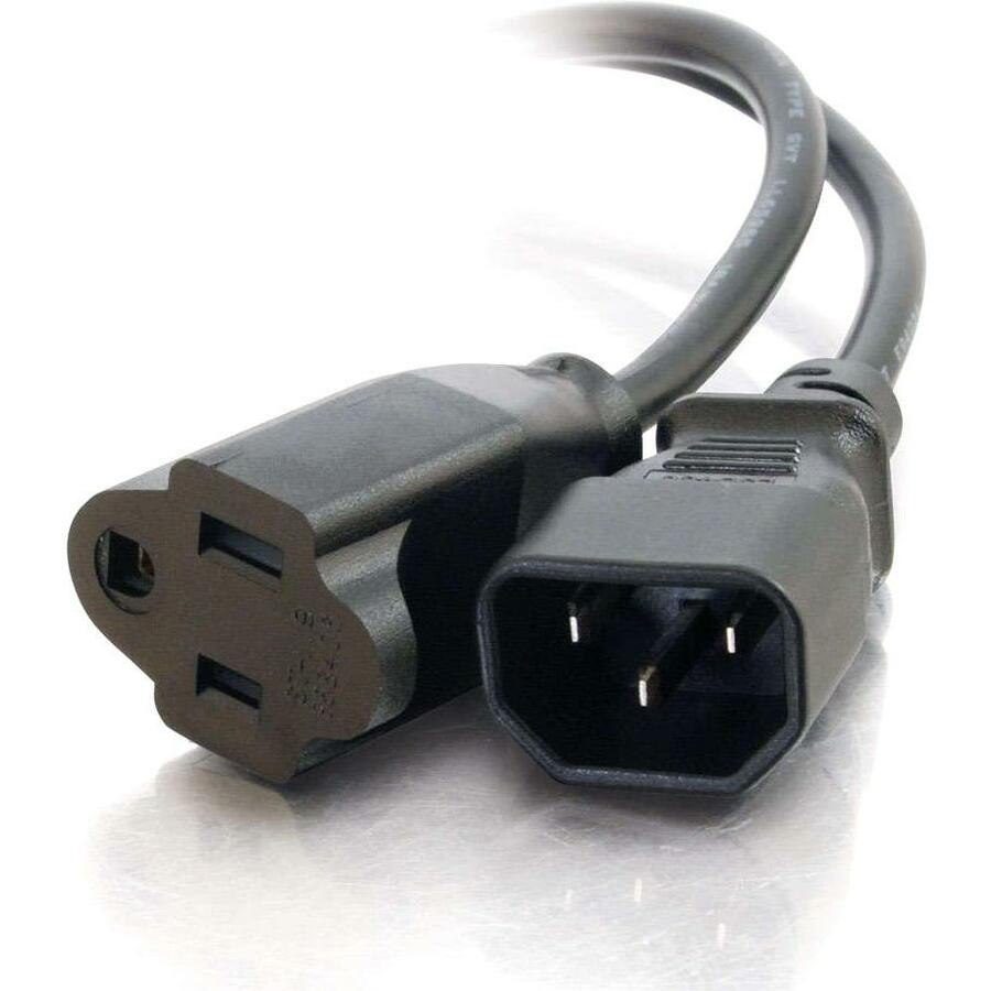 C2G 1ft Monitor Power Cord - 18 AWG - IEC320C14 to NEMA 5-15R