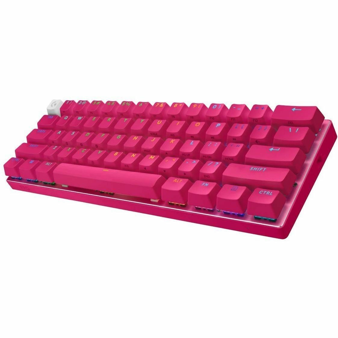 Logitech G PRO X 60 Gaming-toetsenbord - Compact - Bedraad/draadloos Verbinding - USB 2.0 type A Interface - RGB LED - Engels (US) - QWERTY indeling - Magenta