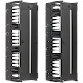 Eaton Tripp Lite Series High-Capacity Vertical Cable Manager - Deep Double Finger Duct with Cover, Single Sided, 12 in. Wide, Black, 7 ft. (2.2 m)
