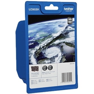 Brother LC985BKBP2 Original Inkjet Ink Cartridge - Black - 2 Pack