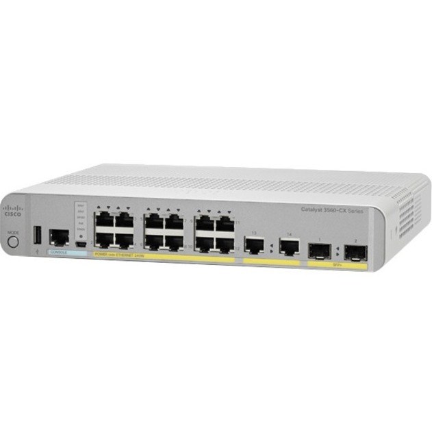 Cisco Catalyst 3560-CX 3560CX-8TC-S 8 Ports Manageable Layer 3 Switch - Gigabit Ethernet - 10/100/1000Base-T, 1000Base-X - Refurbished