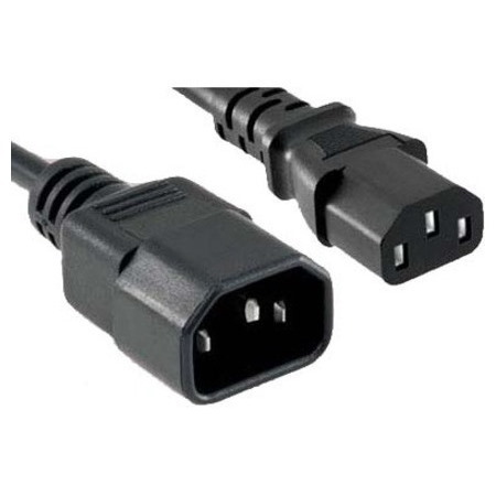 ENET C13 to C14 12ft Black Power Extension Cord / Cable 250V 18 AWG 10A NEMA IEC-320 C13 to IEC-320 C14 12'