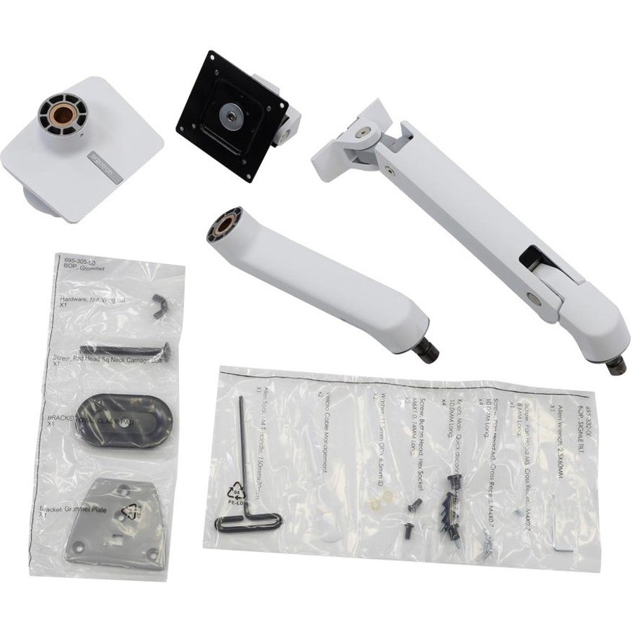 HX Desk Monitor Arm with HD Pivot White