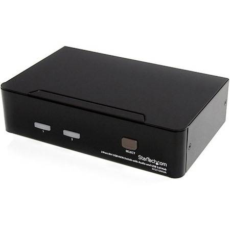 StarTech.com 2 Port DVI + USB KVM Switch with Audio - KVM switch - USB 2.0 Hub - 2 ports - 1 local user - 1U