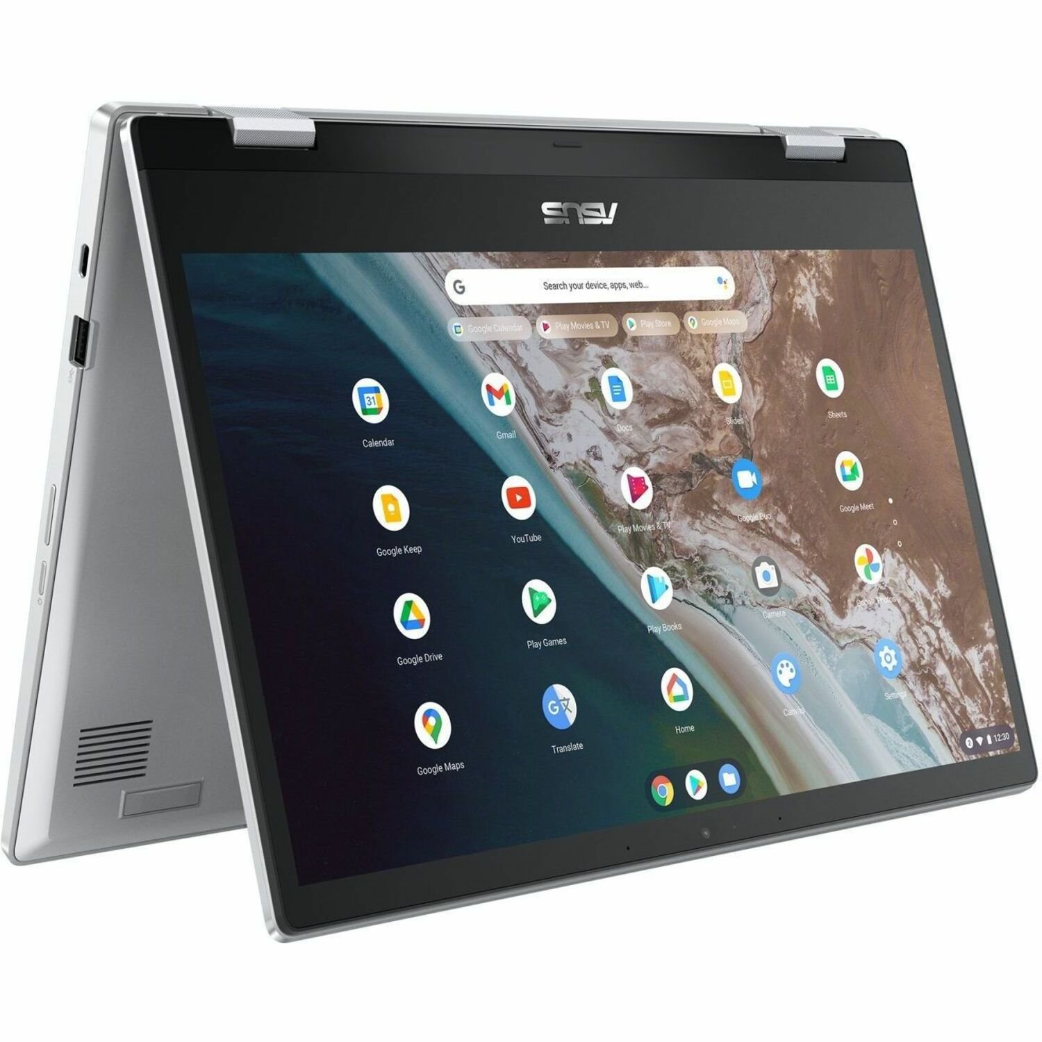 Asus Chromebook CX1 CX1400 CX1400FKA-GE84FT 14" Touchscreen Convertible 2 in 1 Chromebook - Full HD - Intel Celeron N4500 - 8 GB - 64 GB Flash Memory - Transparent Silver