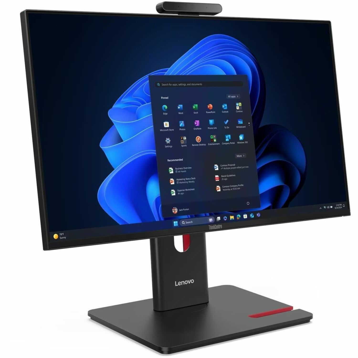 Lenovo ThinkCentre M70a Gen 6 13B10021US All-in-One Computer - Intel Core Ultra 5 Series 2 245T - vPro Technology - 16 GB - 512 GB PCI Express 4.0 SSD - 23.8" Full HD - Desktop - Black