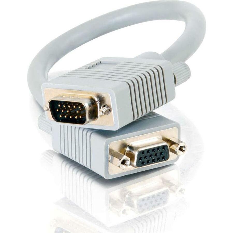C2G 1ft Premium Shielded HD15 SXGA M/F Monitor Extension Cable