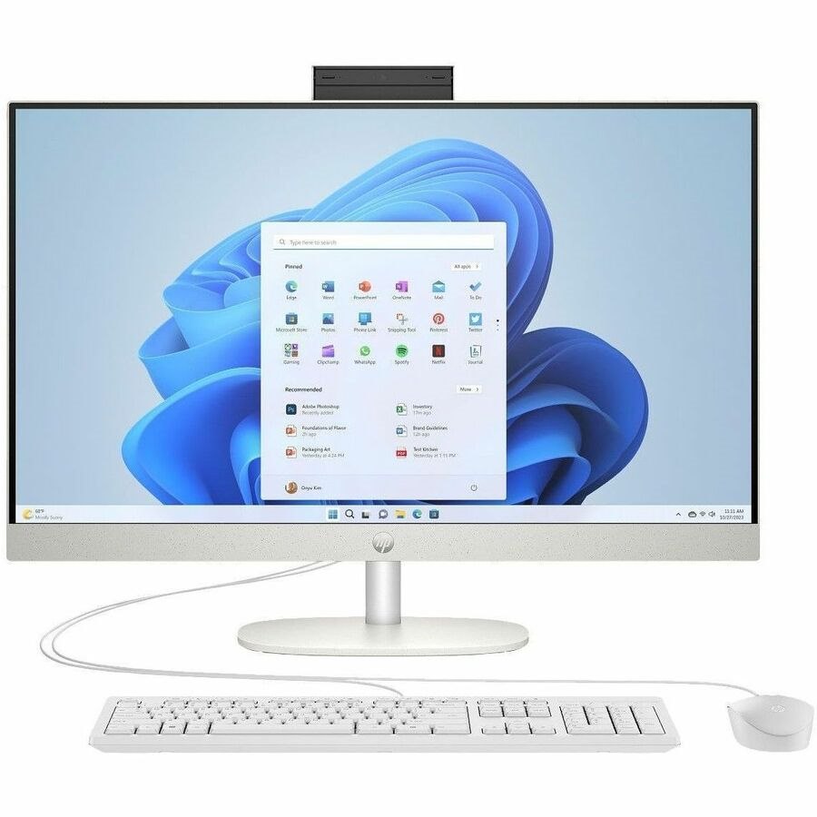 HP 27-cr0000 27-cr0059 All-in-One Computer - AMD Ryzen 7 7730U - 16 GB - 512 GB SSD - 27" Full HD Touchscreen - Desktop - Shell White