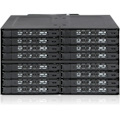 Icy Dock ToughArmor MB516SP-B Drive Enclosure for 5.25" - Serial ATA, Mini-SAS HD Host Interface Internal - Black