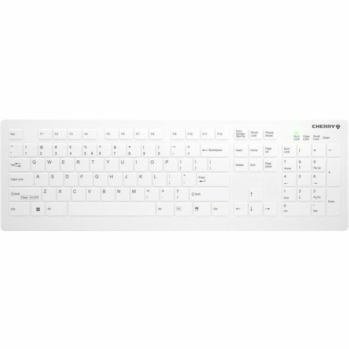 Active Key AK-C8112 Keyboard - Wireless Connectivity - USB Type A Interface - English (US) - White