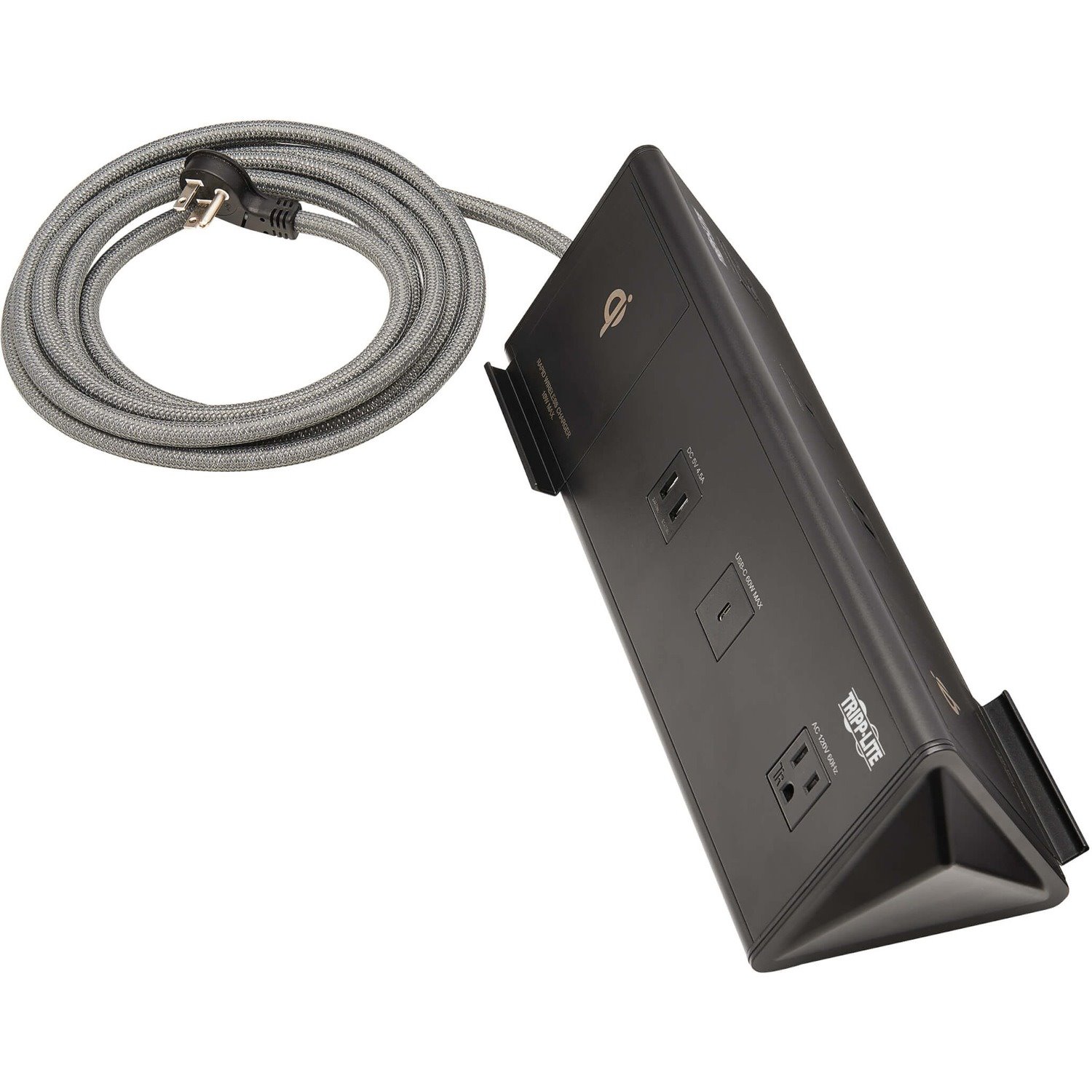 Eaton Tripp Lite Series Safe-IT 6-Port USB Charging Station - 2x USB-C 60W, 4x USB-A, 2x 5-15R, Wireless Charging, 1000 Joules, 10 ft. Cord, Antimicrobial Protection
