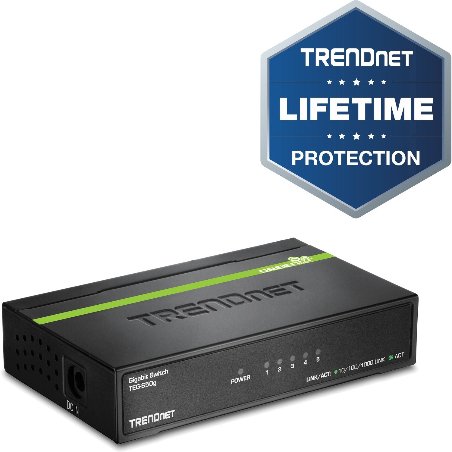 TRENDnet GREENnet TEG-S50G 5 Ports Ethernet Switch - Gigabit Ethernet - 10/100/1000Base-T - New - TAA Compliant