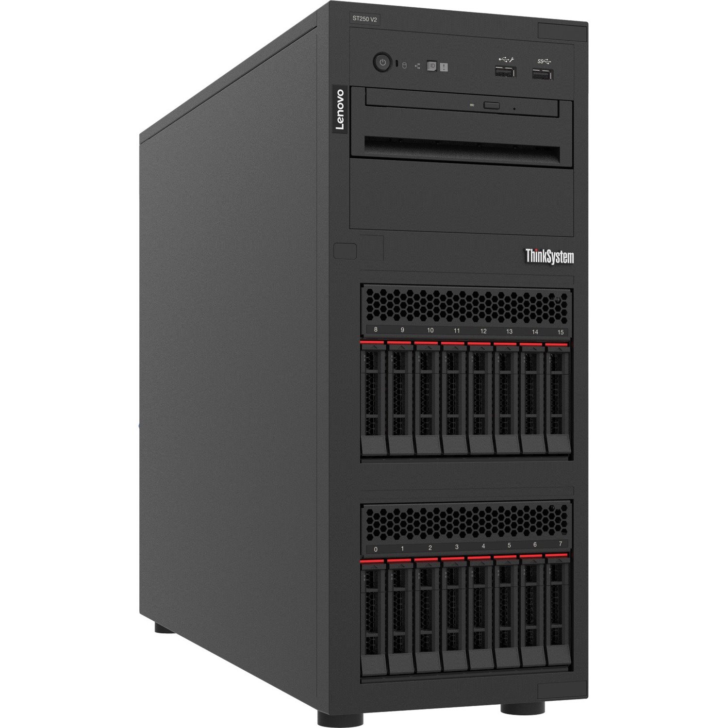 Lenovo ThinkSystem ST250 V2 7D8FA00RAU Tower Server - 1 x Intel Xeon E-2356G 3.20 GHz - 16 GB RAM - Serial ATA/600 Controller