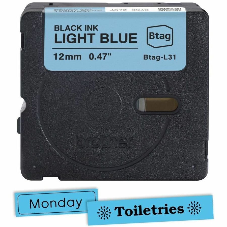 Brother P-touch BTAG-L31 Black on Light Blue Label Tape