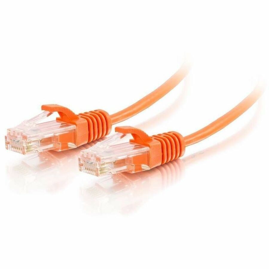 C2G 15ft (4.57m) Cat6 Snagless Unshielded (UTP) Slim Ethernet Network Patch Cable - Orange