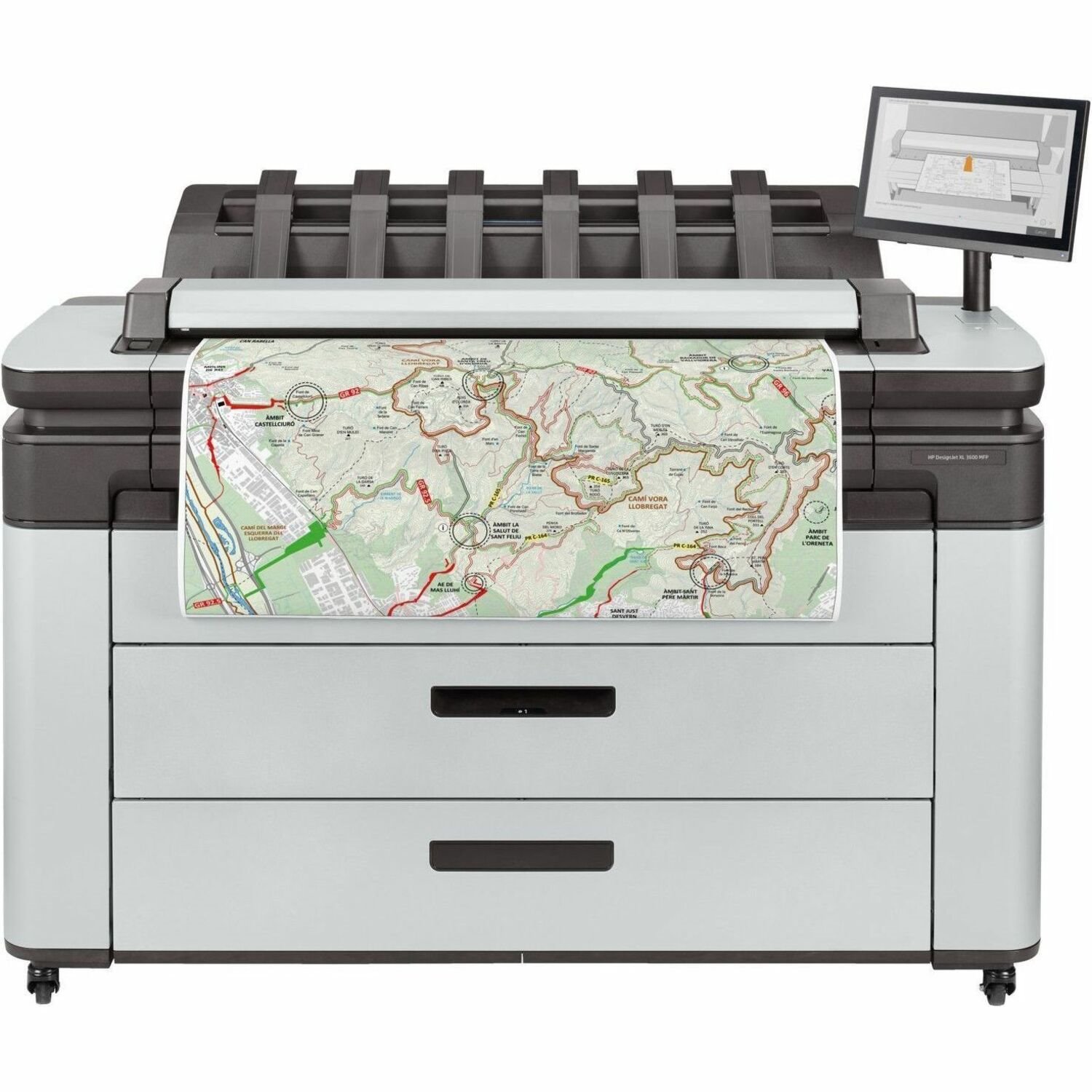 HP DesignJet XL 3600dr PostScript A0 Inkjet Large Format Printer - Includes Printer, Scanner, Copier - 914.40 mm (36") Print Width - Colour