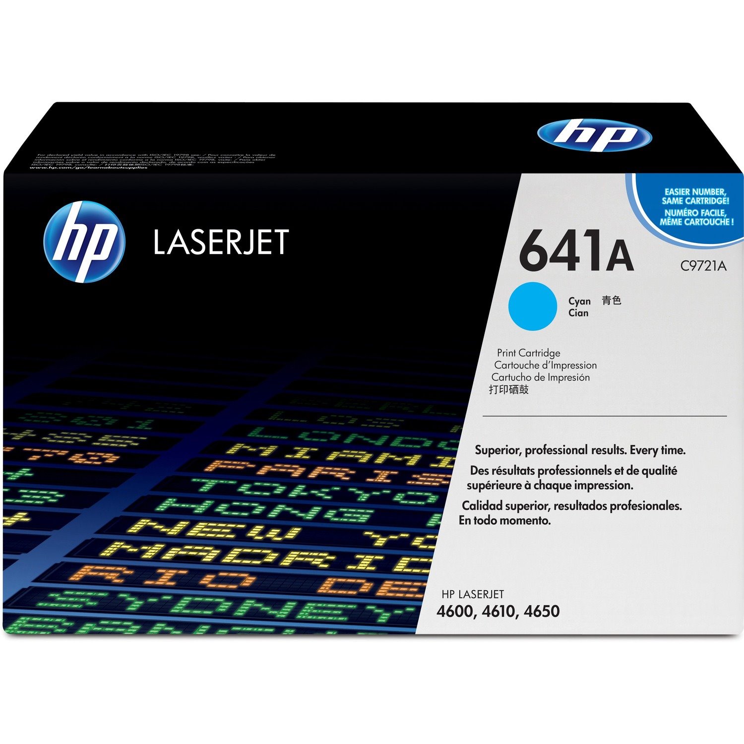 HP 641A (C9721A) Original Laser Toner Cartridge - Single Pack - Cyan - 1 Each