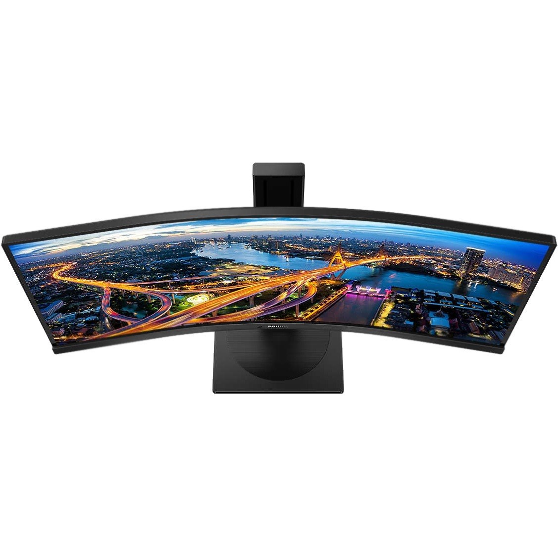 Philips 345B1C 34" Class WQHD Curved Screen LCD Monitor - 21:9 - Textured Black