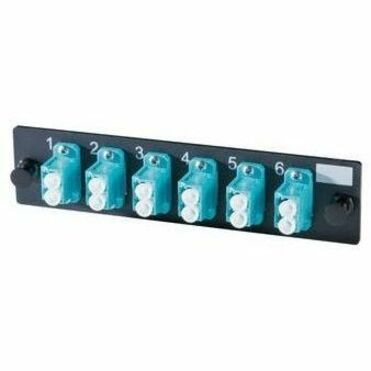 Ortronics 6-LC (12 fibers) multimode aqua adapters with ceramic alignment sleeves