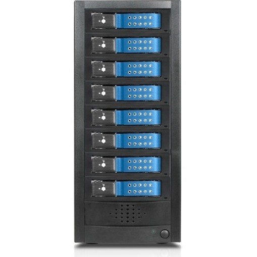 RAIDage JAGE9BT8HDBL-DE Drive Enclosure 12Gb/s SAS, SATA/600 - Mini-SAS HD Host Interface Tower - Black, Blue