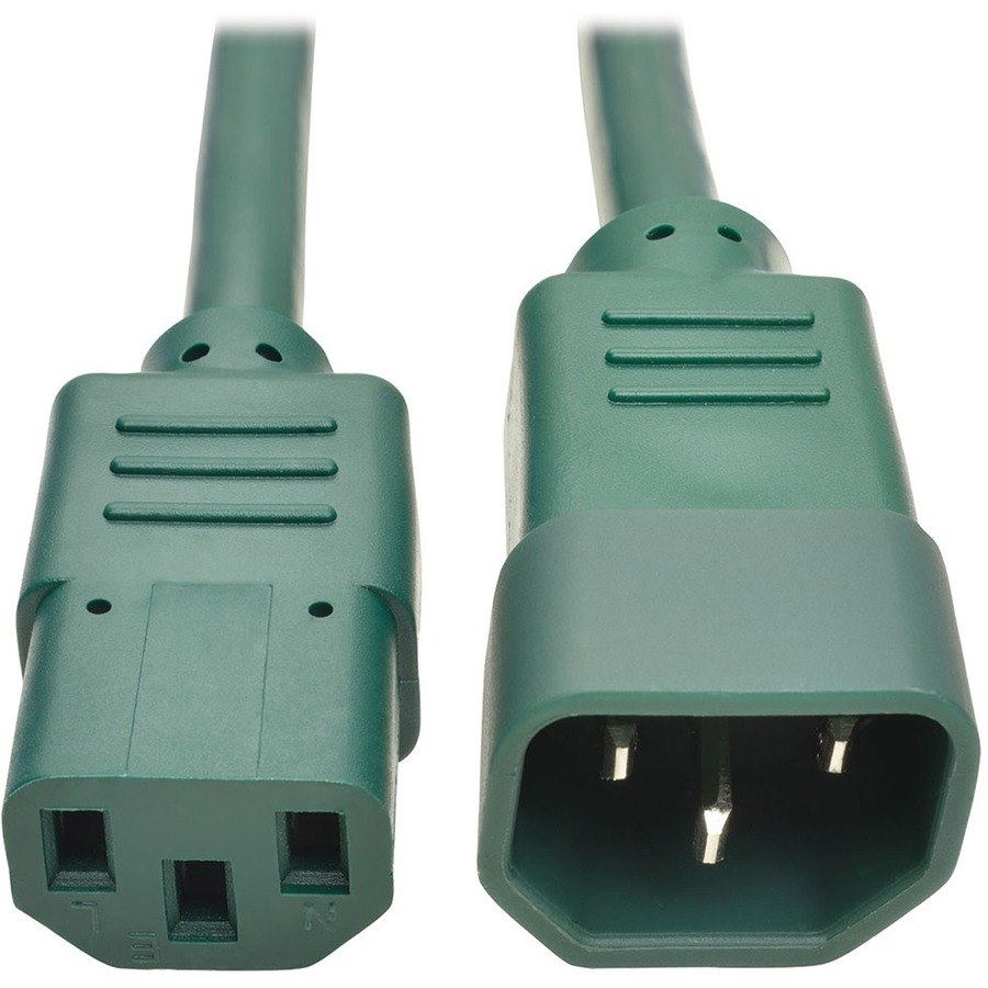 Eaton Tripp Lite Series Heavy-Duty PDU Power Cord, C13 to C14 - 15A, 250V, 14 AWG, 2 ft. (0.61 m), Green