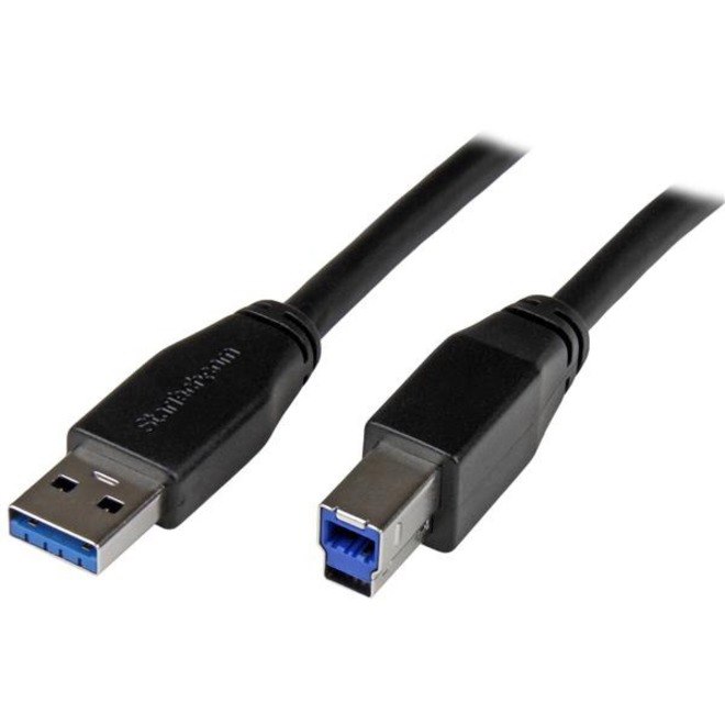 StarTech.com 5m 15 ft Active USB 3.0 (5Gbps) USB-A to USB-B Cable - M/M - USB A to B Cable - USB 3.2 Gen 1