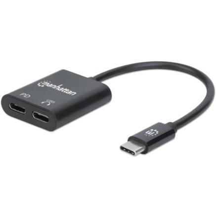 Manhattan Usb-C To Usb-C/Usb-C Audio M/F- -480MBPS (Usb 2.0) Cable 11CM
