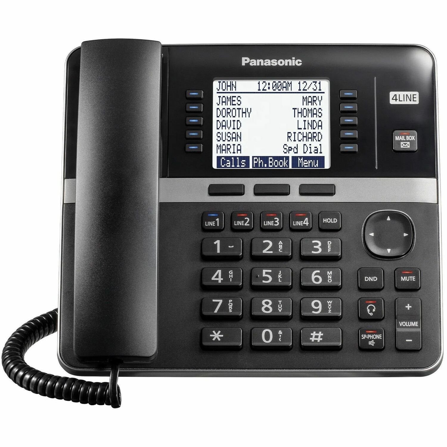 Panasonic KX-TGW420 DECT 6.0 1.90 GHz Corded/Cordless Phone - Desktop - Black