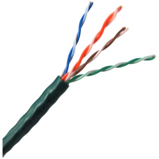 Weltron 1000ft Cat5E UTP 350MHz Stranded PVC CMR Cable - Green