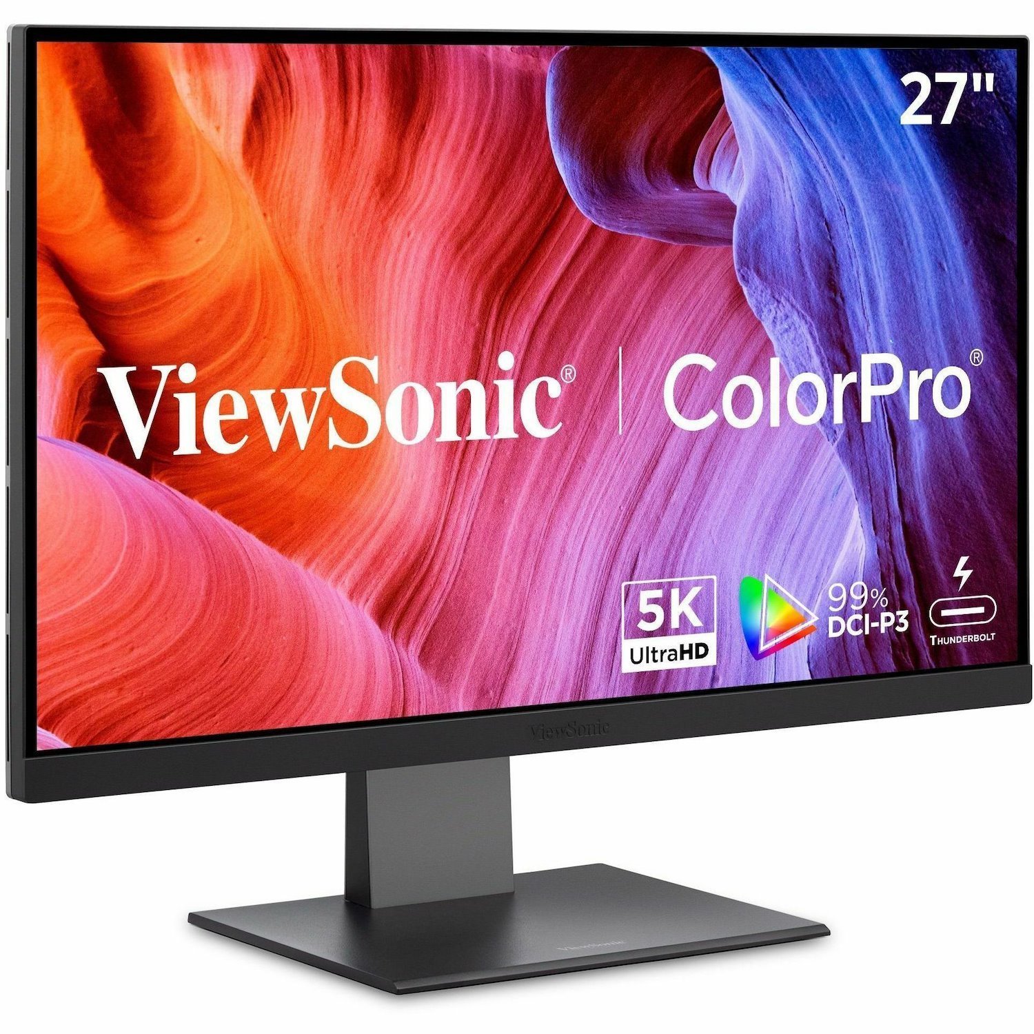 ViewSonic VP2788-5K 27 Inch 5K Mac-Ready Monitor with 100% sRGB, 99% DCI-P3, Pantone Validated, Advanced Ergonomics, Thunderbolt 4, USB Hub, HDMI, and DP for Home and Office