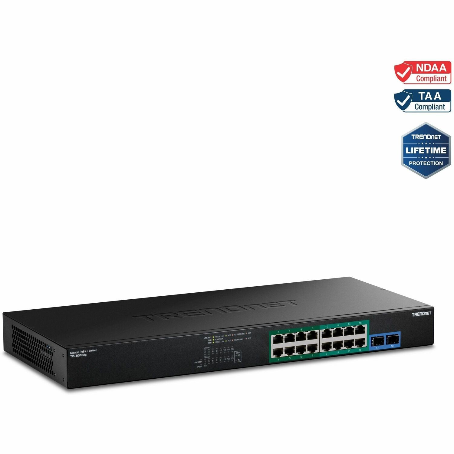 TRENDnet TPE-BG182g 18 Ports Ethernet Switch - Gigabit Ethernet - 1000Base-T, 1000Base-X - TAA Compliant