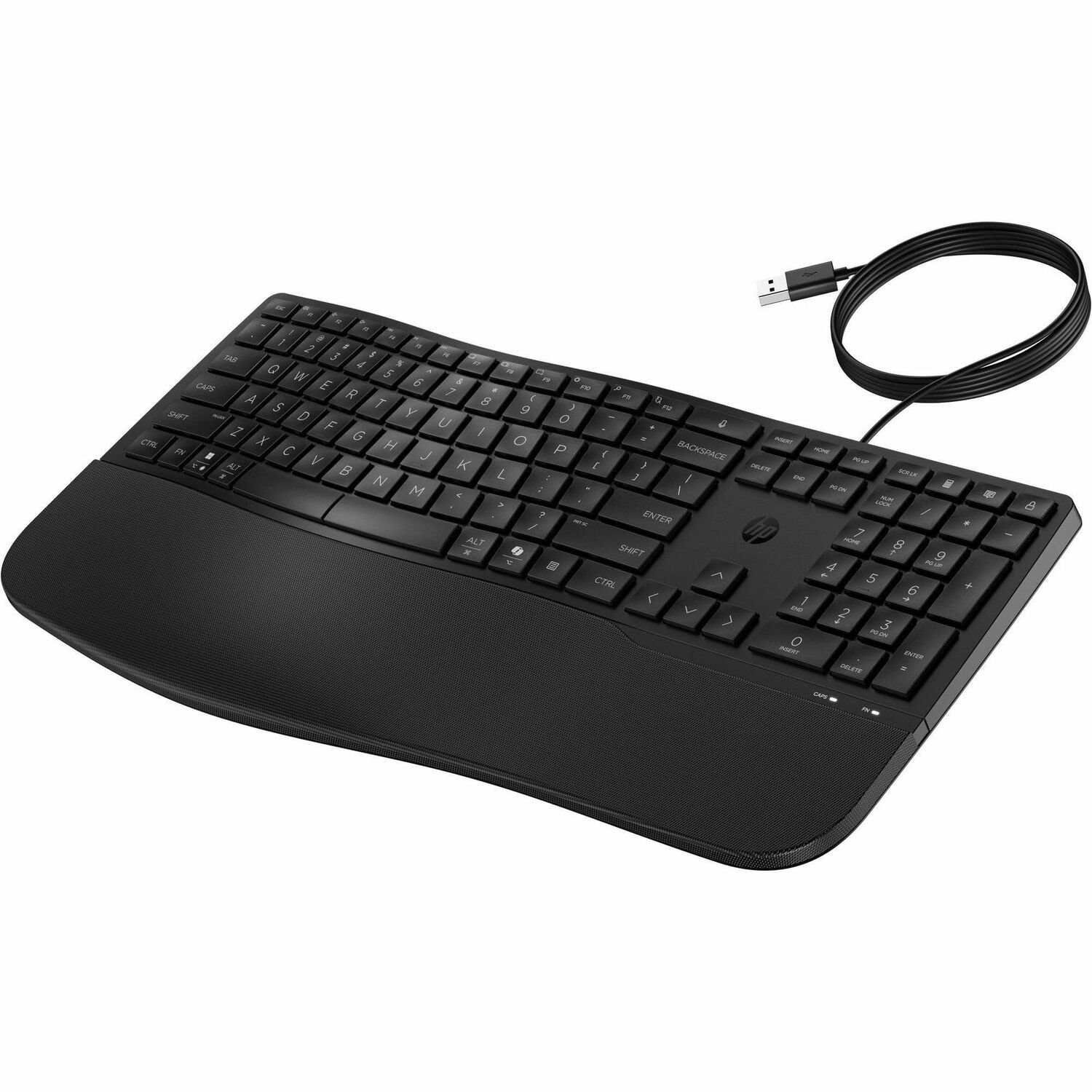 HP 485 Keyboard - Cable Connectivity - USB Type A Interface - English (UK) - QWERTY Layout - Black