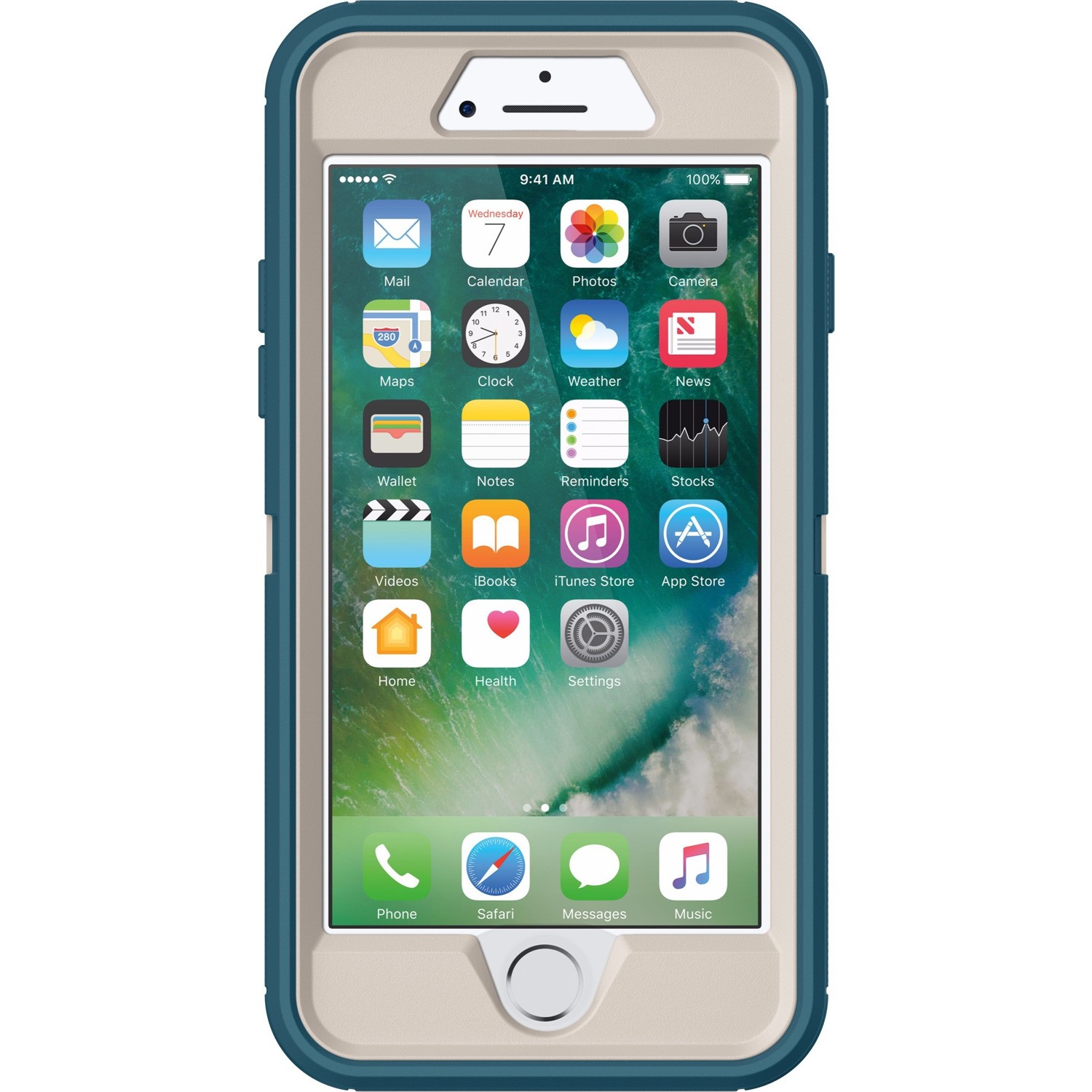 OtterBox Defender Carrying Case (Holster) Apple iPhone 8, iPhone 7 Smartphone - Big Sur