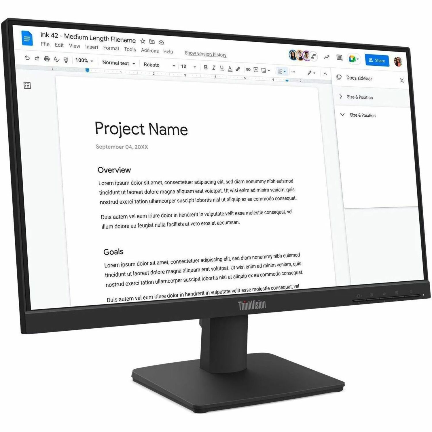 Lenovo ThinkVision S22-4e 22" Class Full HD LED Monitor - 16:9 - Raven Black