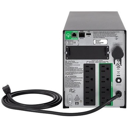 APC Smart-UPS, Line Interactive, 1500VA, Tower, 120V, 8x NEMA 5-15R outlets, SmartConnect Port+SmartSlot, AVR, LCD