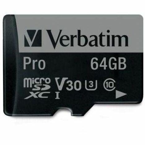 Verbatim Pro 64 GB Klasse 10/UHS-I (U3) microSDXC - 1 - TAA Compliant