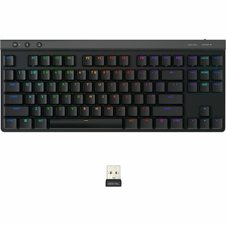 Logitech G515 LIGHTSPEED TKL Low Profile Wireless Gaming Keyboard, LIGHTSYNC RGB, Thin Tenkeyless Design, PBT Keycaps, Tactile (Brown) Mechanical Switches, Black