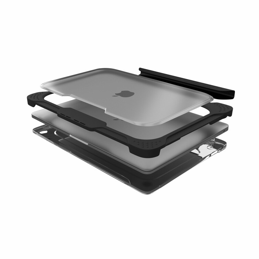MAXCases Extreme Shell-L Rugged New Case for Apple MacBook Pro - Textured Grip - Black/Clear