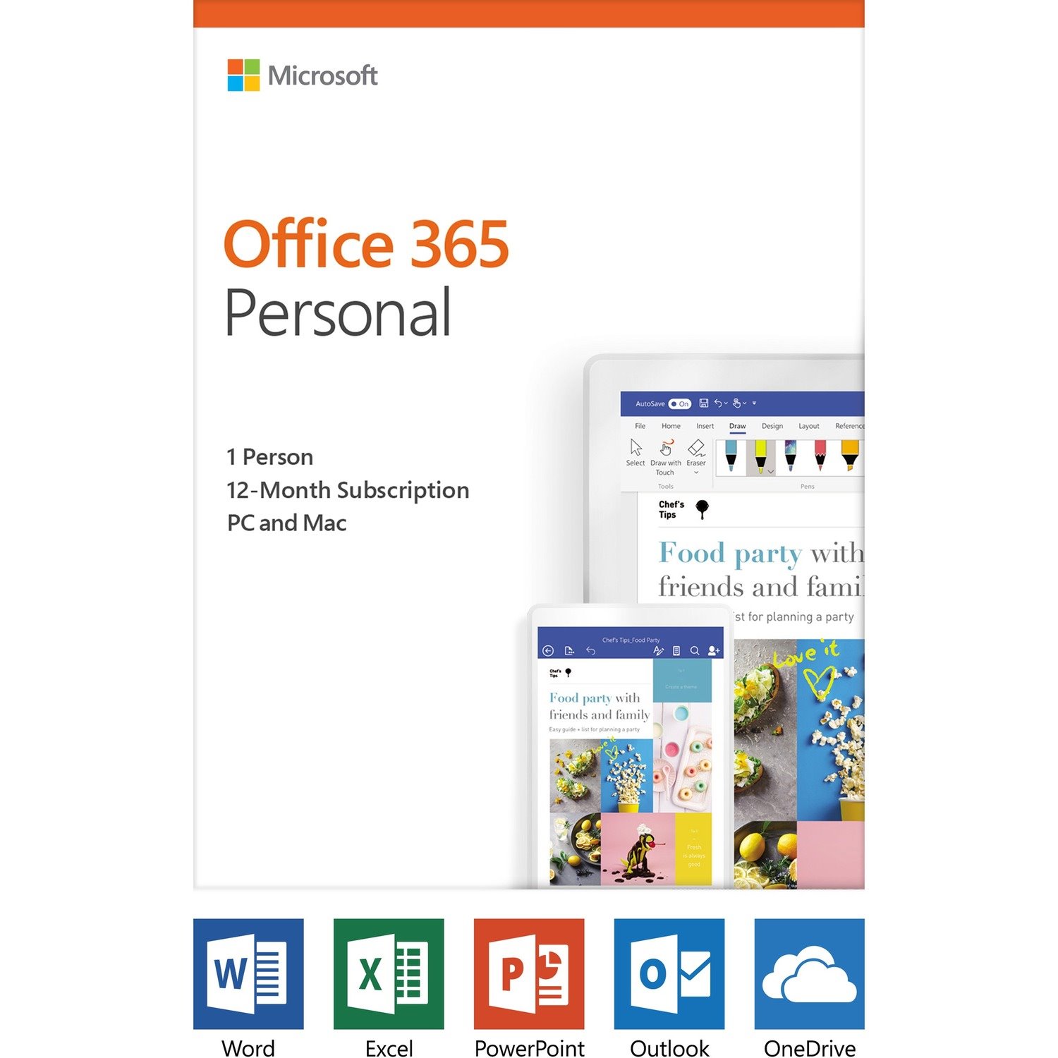 Microsoft Office 365 Personal - Subscription License - 1 PC/Mac, 1 Person - 12 Month