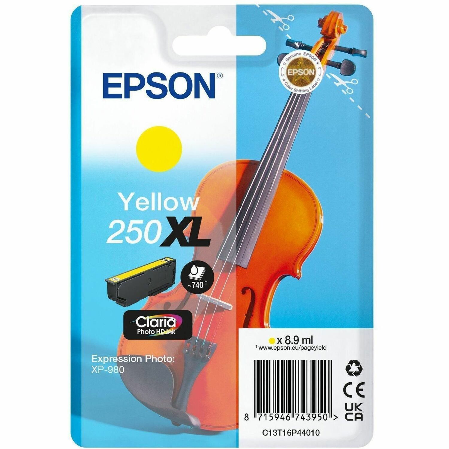 Epson Singlepack Yellow 250XL Ink