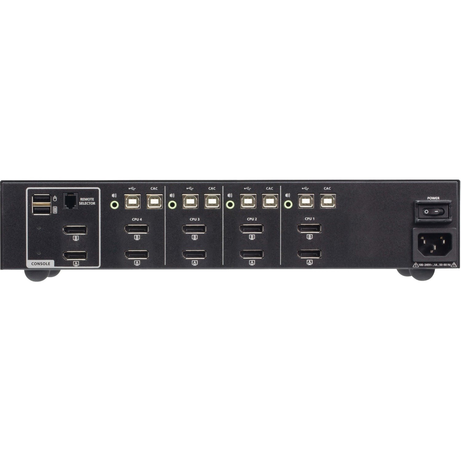 ATEN CS1144DP4C 4-Port USB DisplayPort Dual Display Secure KVM Switch with CAC