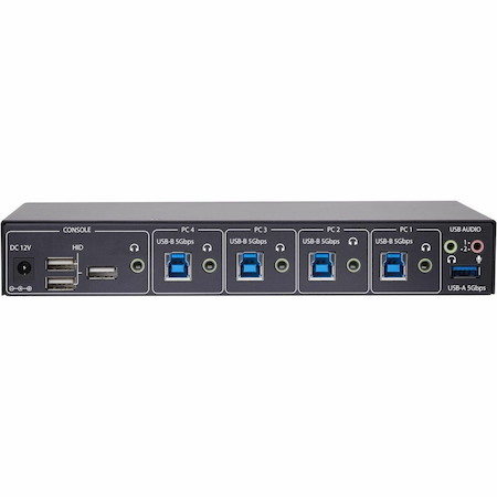 StarTech.com 4-Port KM Switch w/ Mouse Switching, USB 3.0 Keyboard/Mouse Switcher for 4 Computers, 3.5mm and USB Audio, TAA Compliant