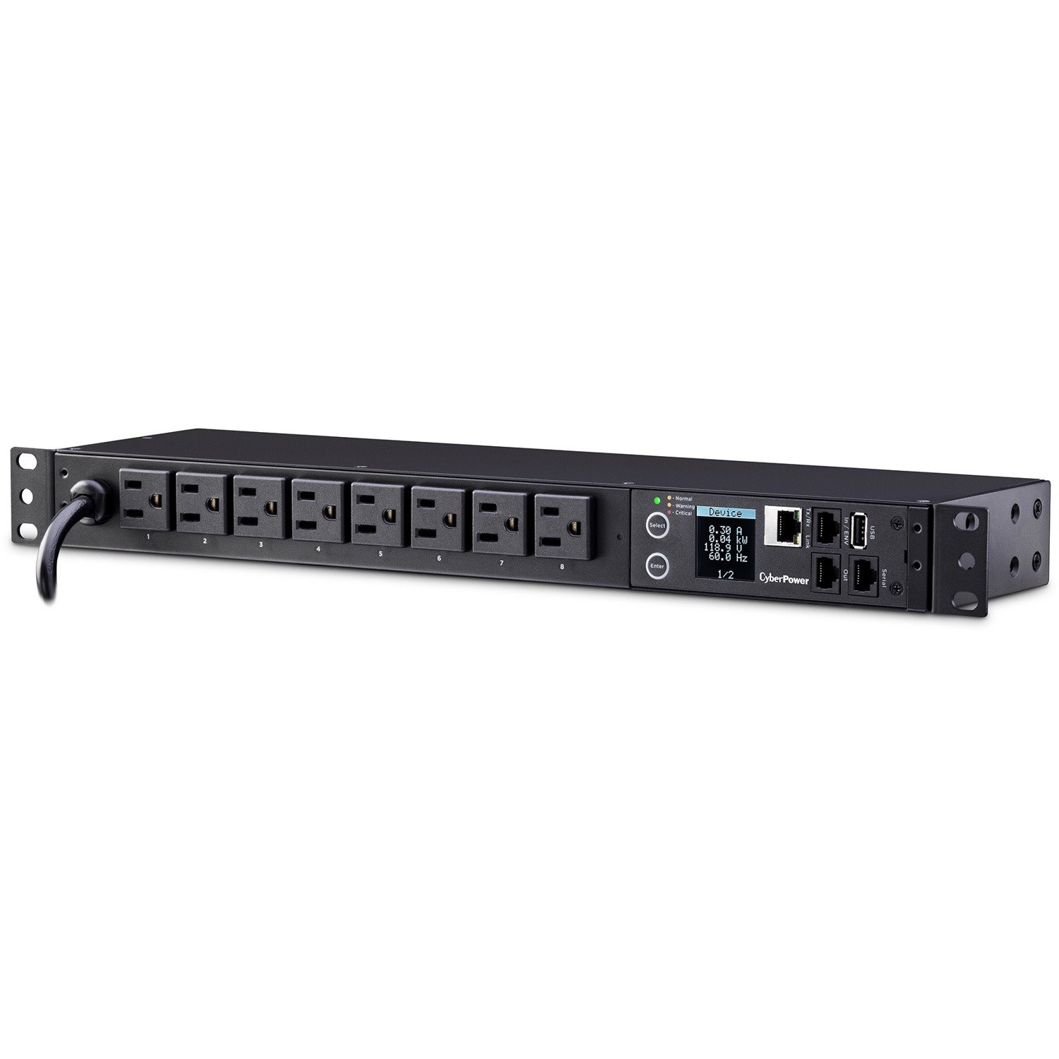 CyberPower PDU31001 Single Phase 100 - 120 VAC 15A Monitored PDU