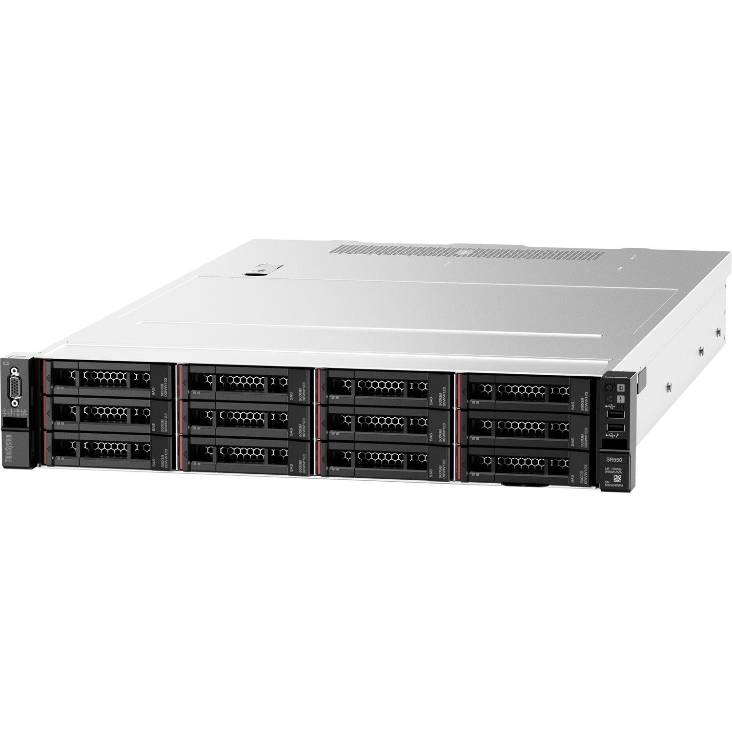 Lenovo ThinkSystem SR550 7X04A07YAU 2U Rack Server - 1 x Intel Xeon Silver 4210 2.20 GHz - 16 GB RAM - Serial ATA/600, 12Gb/s SAS Controller